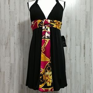 NWT Betsy & Adam Black Halter Dress